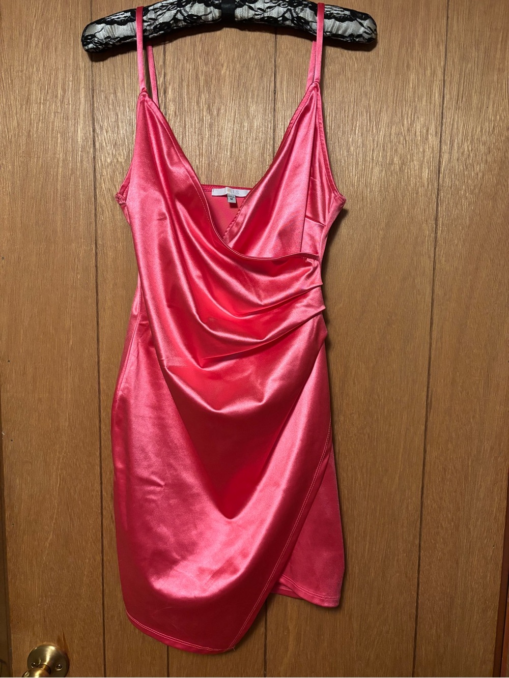 iris Pink Satin Mini Dress
